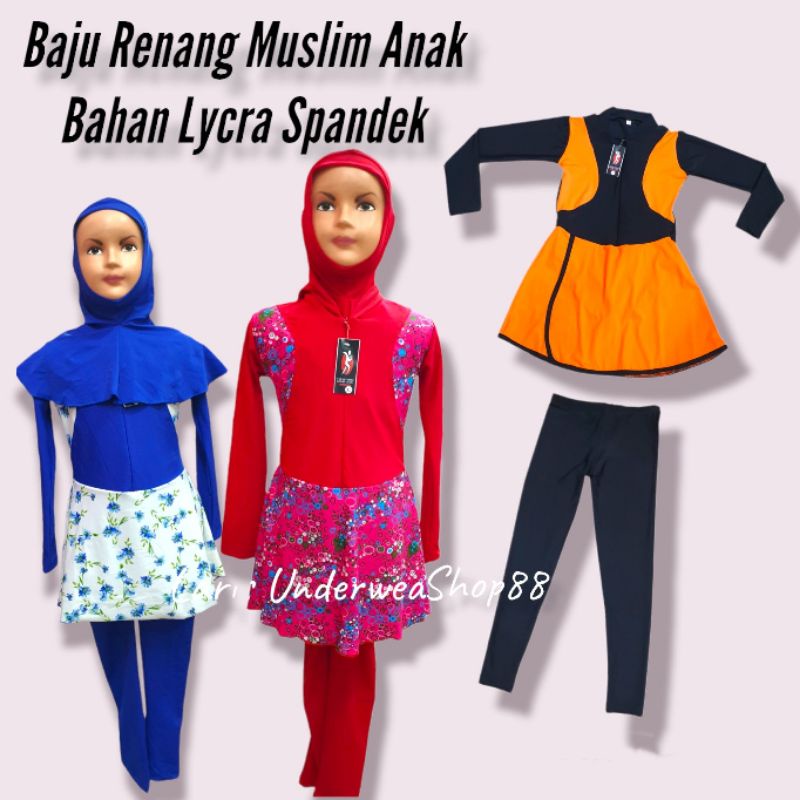 Baju Renang Muslim Anak Tanggung/Baju Renang Muslim Bahan Lycra Spandek/Baju Renang Muslim Anak Murah