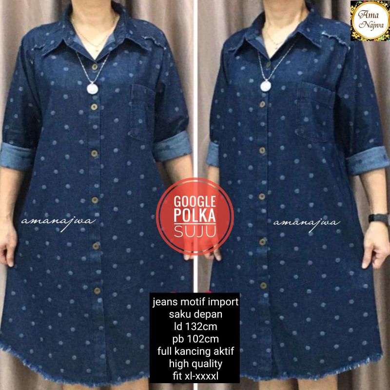 Tunik Jeans Jumbo XXXL LD 130 By Amanajwa