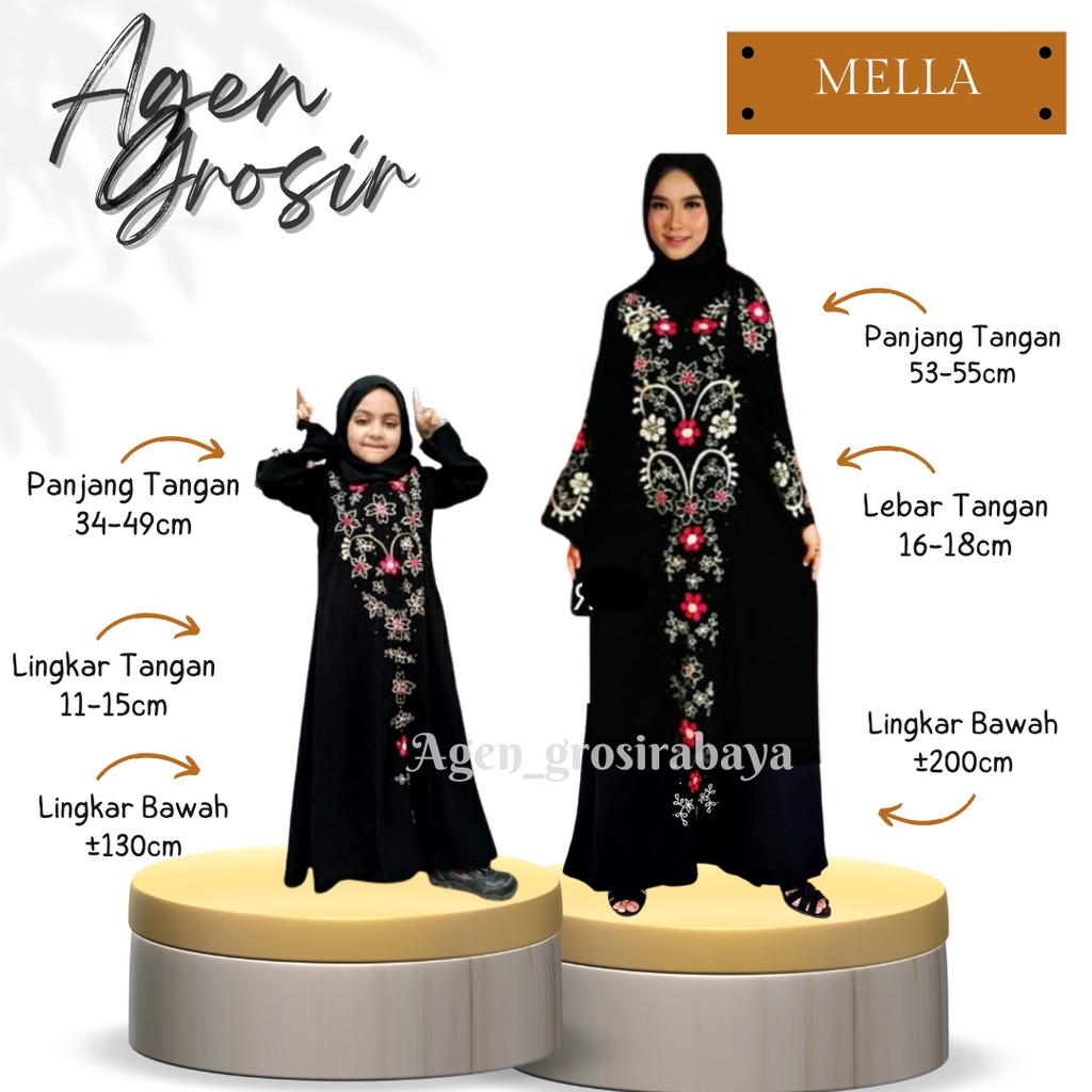 ABAYA COUPLE MELLA ABAYA IBU DAN ANAK ABAYA ANAK ABAYA SYARI DREES ABAYA TERMURAH ABAYA