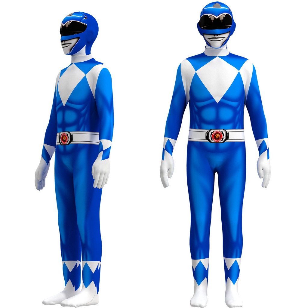 3-12Thn Halloween cosplay Skuad Dinosaurus baju anak Tyrannosaurus power rangers COS Jumpsuit Costumes