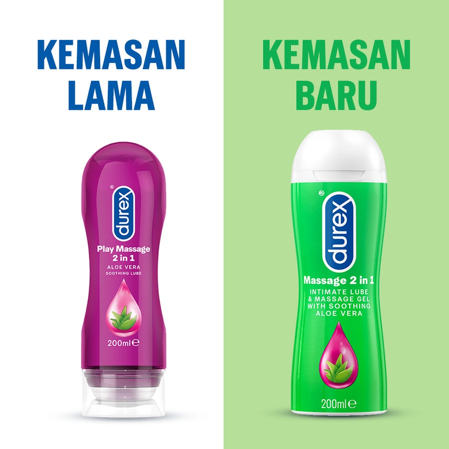 Lubricant Durex Play Massage 2 in 1 Aloe Vera 200 ML Pelumas Pria Wanita Gel Pijat Aloevera 2in1 200ml