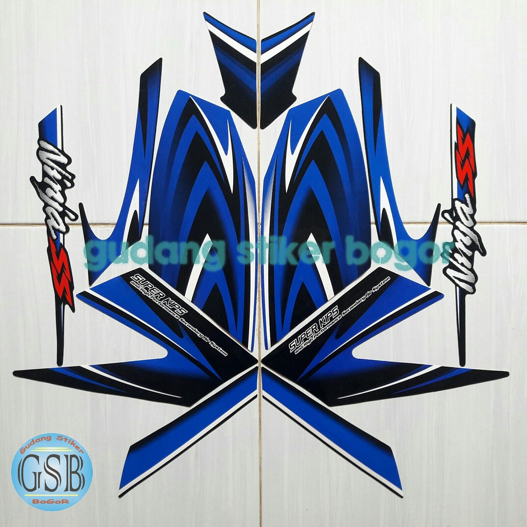stiker motor kawasaki ninja ss 2011 biru