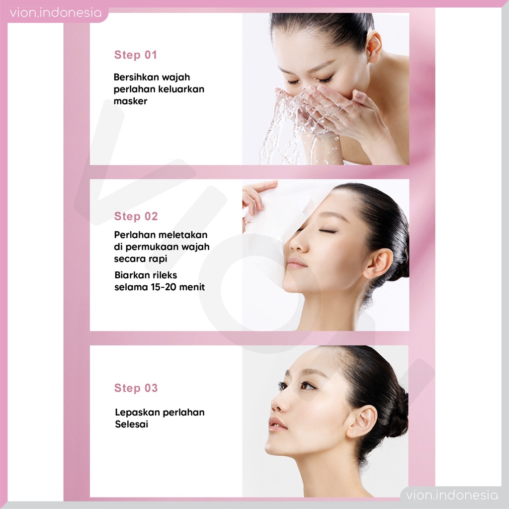 VION Masker BPOM Sheet Mask Hydrating Essence Face Brightening Skin Care Anti Aging VI001