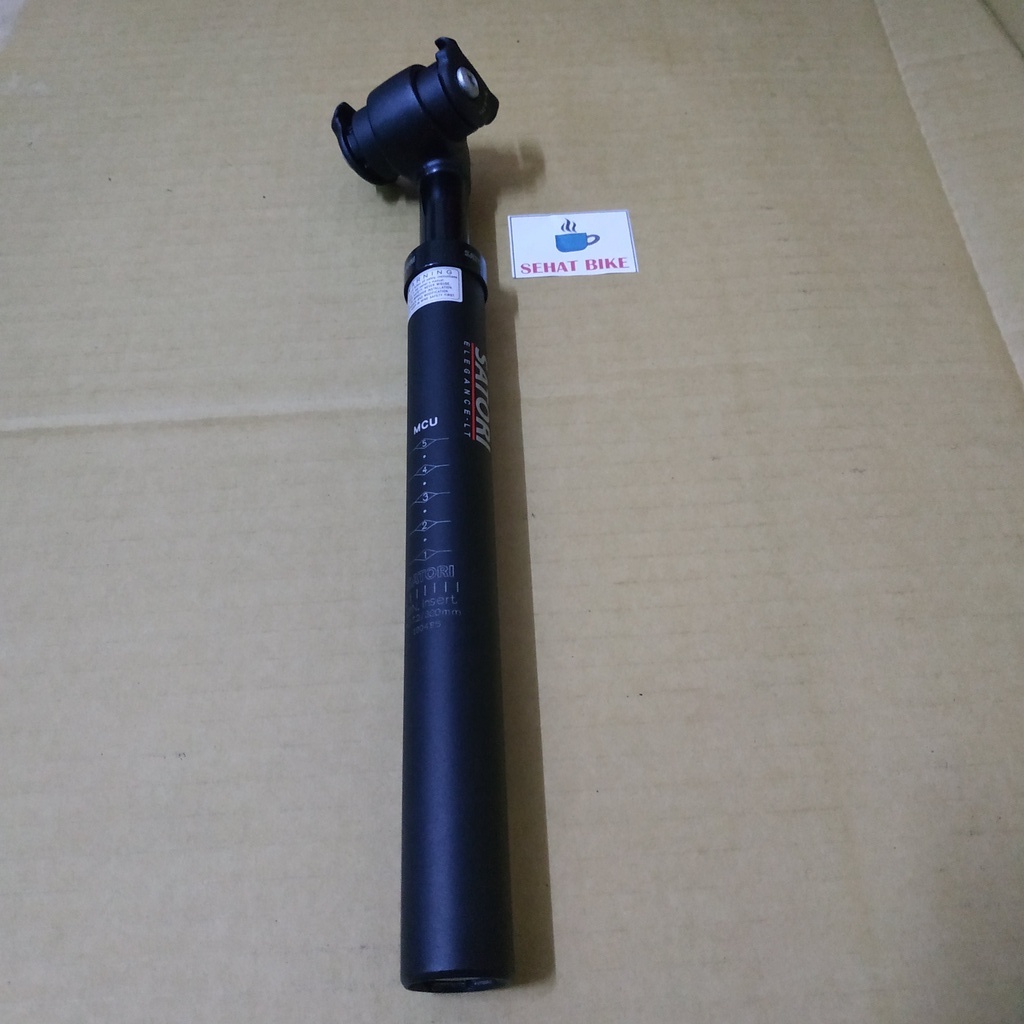Seatpost Tiang Jok Sepeda SATORI ELEGANCE LT Adjustable 27.2 300mm Black Alloy Original