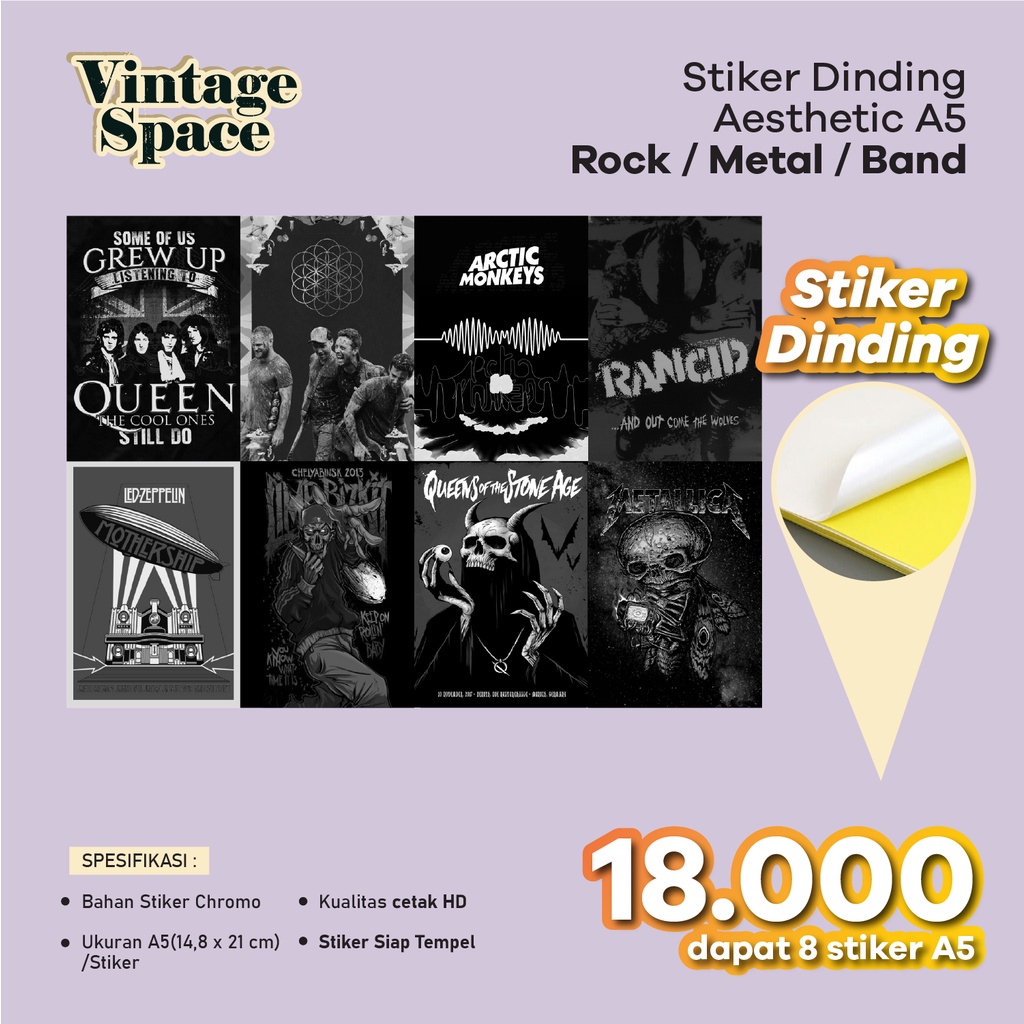 Stiker Dinding A5 Band / Stiker Aesthetic A5 / Stiker A5