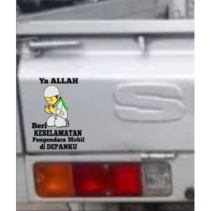stiker cutting sticker variasi orang mendo'akan buat dibelakang bodi mobil