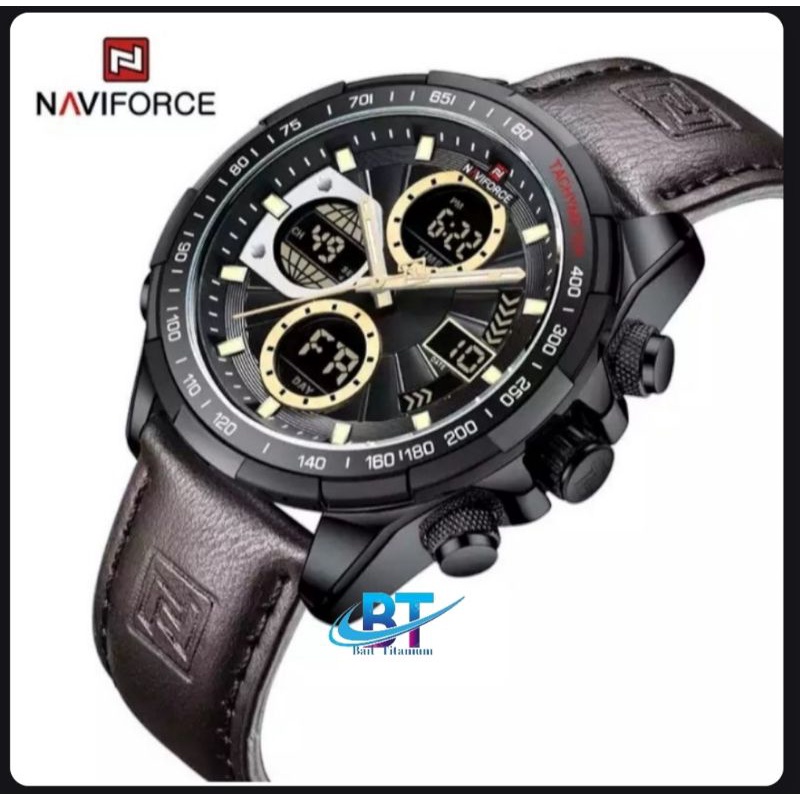 JAM TANGAN KULIT PRIA ANTI AIR JAM TANGAN NAVIFORCE ORIGINAL PRIA