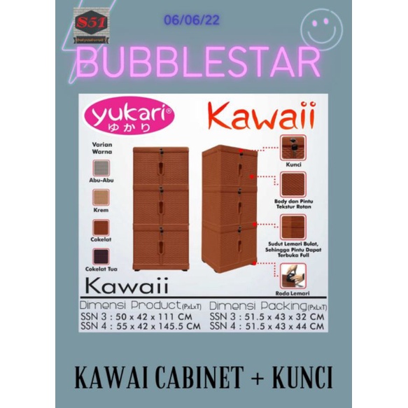 Lemari Plastik Bubble Star kawaii kabinet kunci