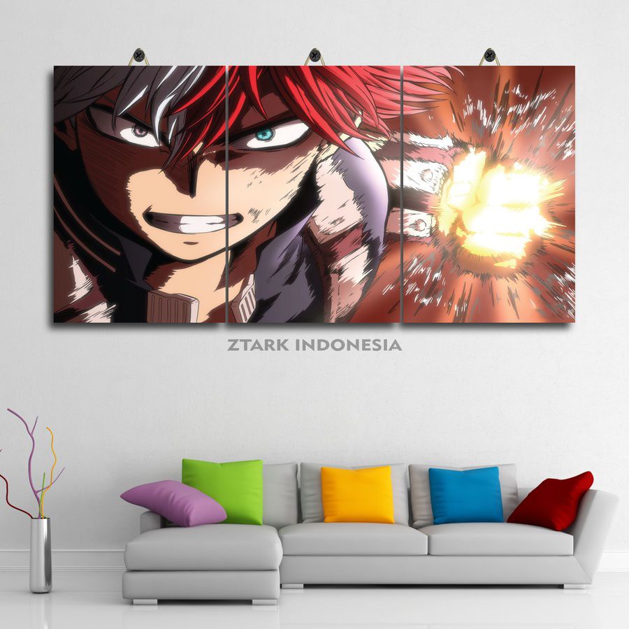DEKORASI KAMAR COWOK ANIME FOTO MY HERO ACADEMIA 60X30 MULTI PANEL AK8TT/XO5TD/ DEKORASI KAMAR COWO 