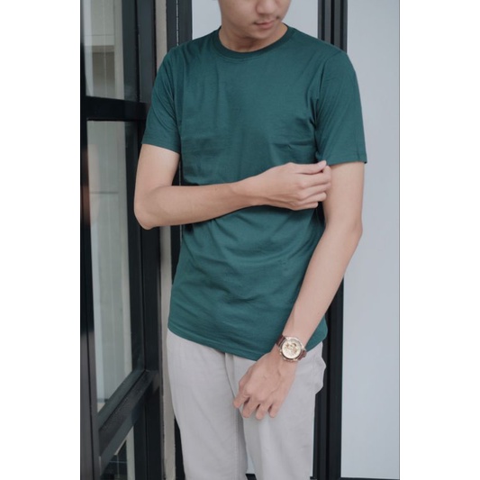 MANLY KAOS HIJAU BOTOL POLOS PREMIUM COMBED 30S