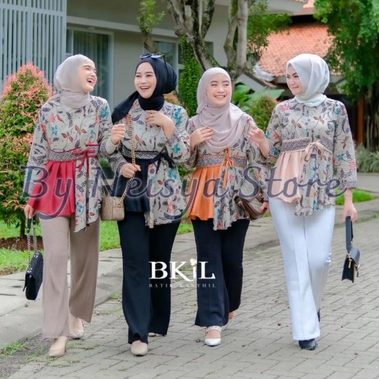 ORI ATASAN BLUS BATIK MODERN HALUS DOLBY KOMBINASI BROKAT POLOS ▪ UYU.18Oc22ž