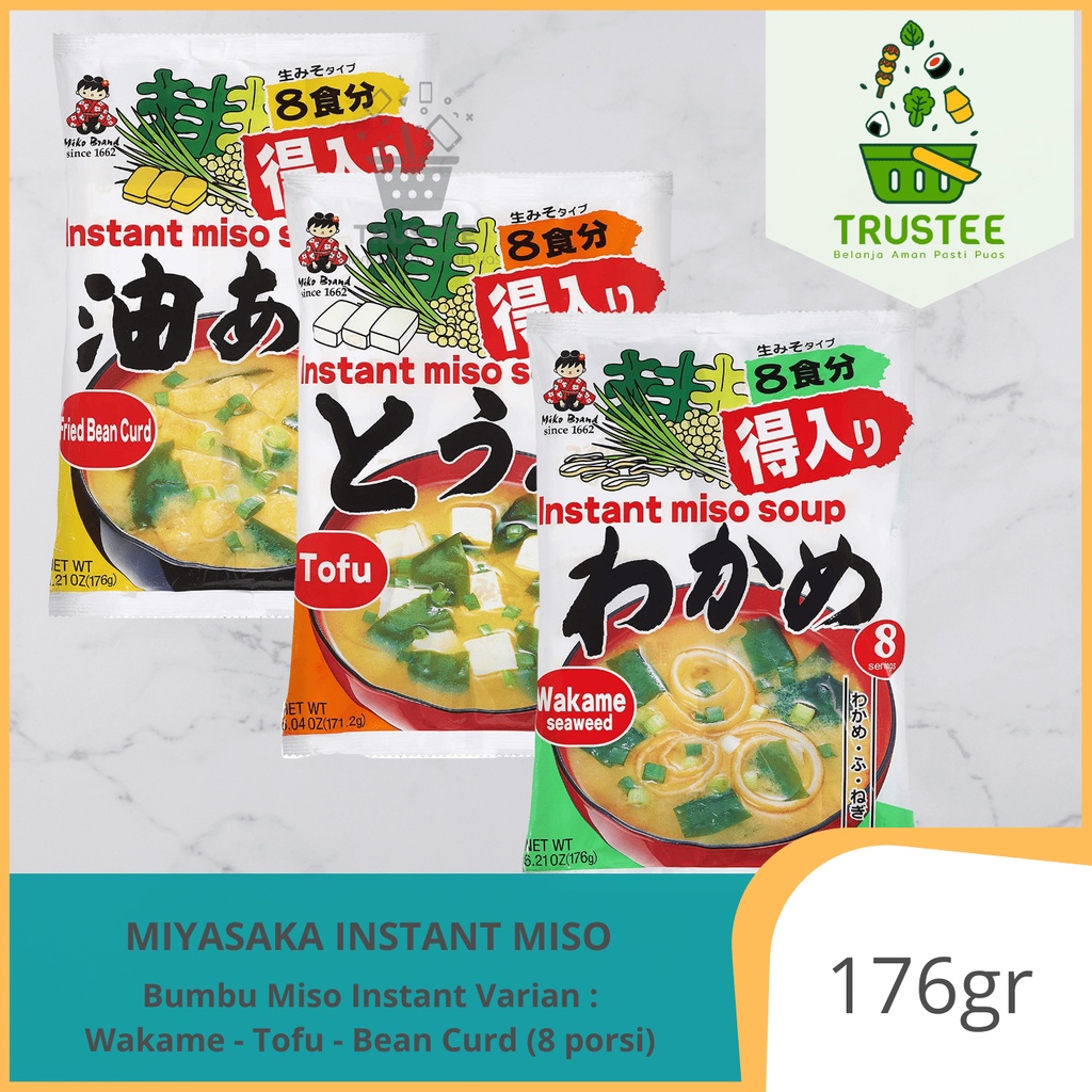 [Utuh8pcs] Miyasaka Instant Miso Soup | Wakame | Abura Age | Tofu | Sup Miso Instan