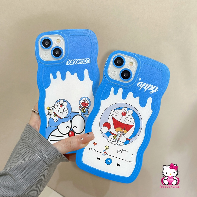 Doreamon Lucu Kartun Milk Tea Case Vivo Y36 Y16 Y11 V23E Y20 Y12 Y35 V20 Y22 Y75 Y15A Y12s Y12i Y91Y91C Y21 V21 Y1s Y55 Y15s Y15 Y30 Y21s Y17 Y33s T1 Wavy Edge Casing Soft Cover