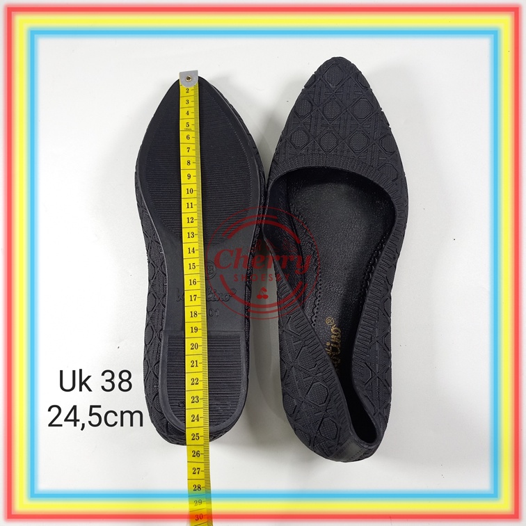 A001-3 Sepatu Wanita Verotino Flat Shoes Lentur Jelly Cewek Glanzton Rumah Sekolah Kuliah Kerja