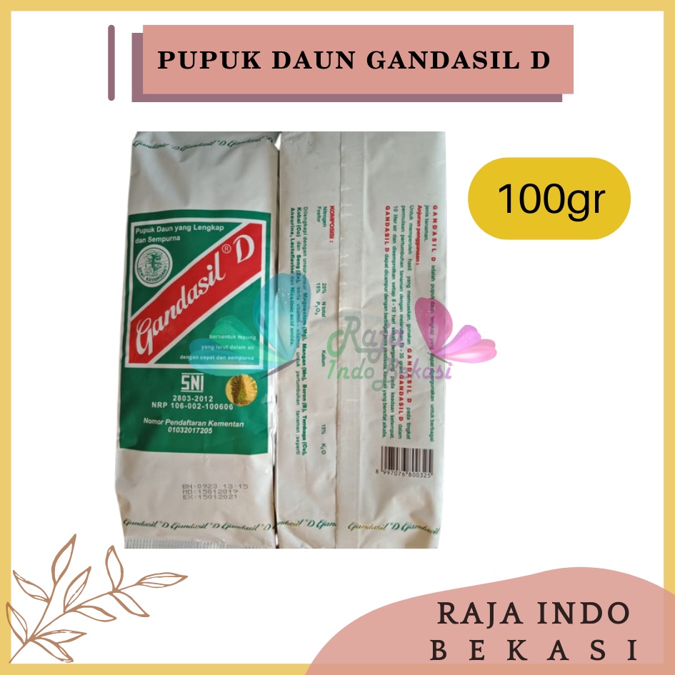 PUPUK TANAMAN DAUN HIJAU GANDASIL D KEMASAN 100 GRAM Pupuk Daun Cair Cabe Tanaman Hias Aglonema Jagung Grow More