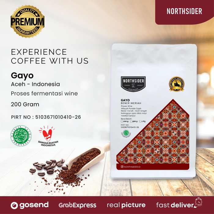 

BIJI KOPI ARABIKA GAYO WINE NATURAL - 200GR NORTHSIDER COFFEE