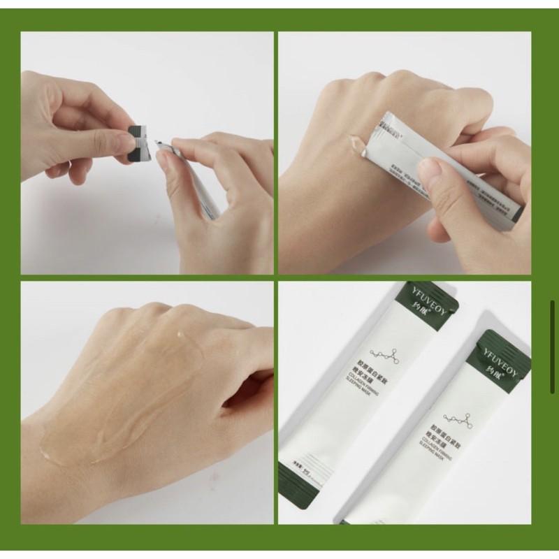 【Promosi produk baru】Masker Pemutih Wajah Masker Pelembab Wajah Sleeping Mask Sekotak Masker Mengisi Kolagen yang Dibutuhkan oleh Kulit Collagen firming goodnight frozen film