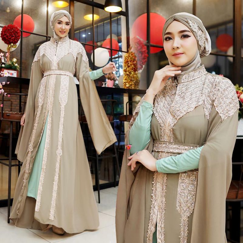 KAFTAN AMINAH // BAHAN CERUTY BABYDOLL PREMIUM // PLUS INNER DAN CIPUT + GESPER // BAJU PESTA // SERAGAMAN WISUDA // KAFTAN TERBARU // By Riska Mode