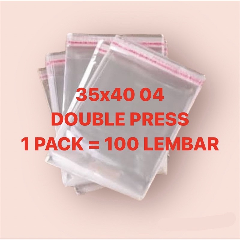 35x40 35x42 35x45 16 MICRON / PLASTIK OPP SEAL 100 PCS / PLASTIK BAJU DENGAN LEM