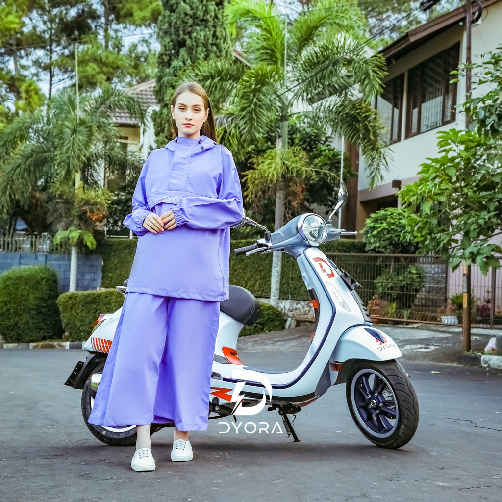 Raincoat DYORA Zeeva Series Purple / Jas Hujan DYORA Gamis Muslimah Mantel Rok Hujan Wanita Jas Ujan