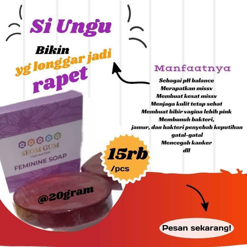 ASLIII...Sabun Seom Gum sabun glowing dan sabun Feminin BPOM/sabun merapatkan vagina/sabun glowing