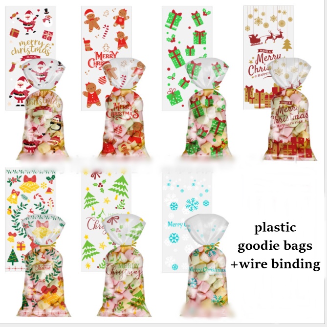 

[8Ave] *NATAL* Kantong Plastik Parcel Natal Xmas Santa Ginger Goodie Bags Kantong Permen Souvenir