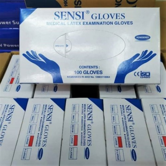 Sarung Tangan Latex Sensi/ Sensi Gloves Latex Examination Gloves/ Handscoon Medis Sensi