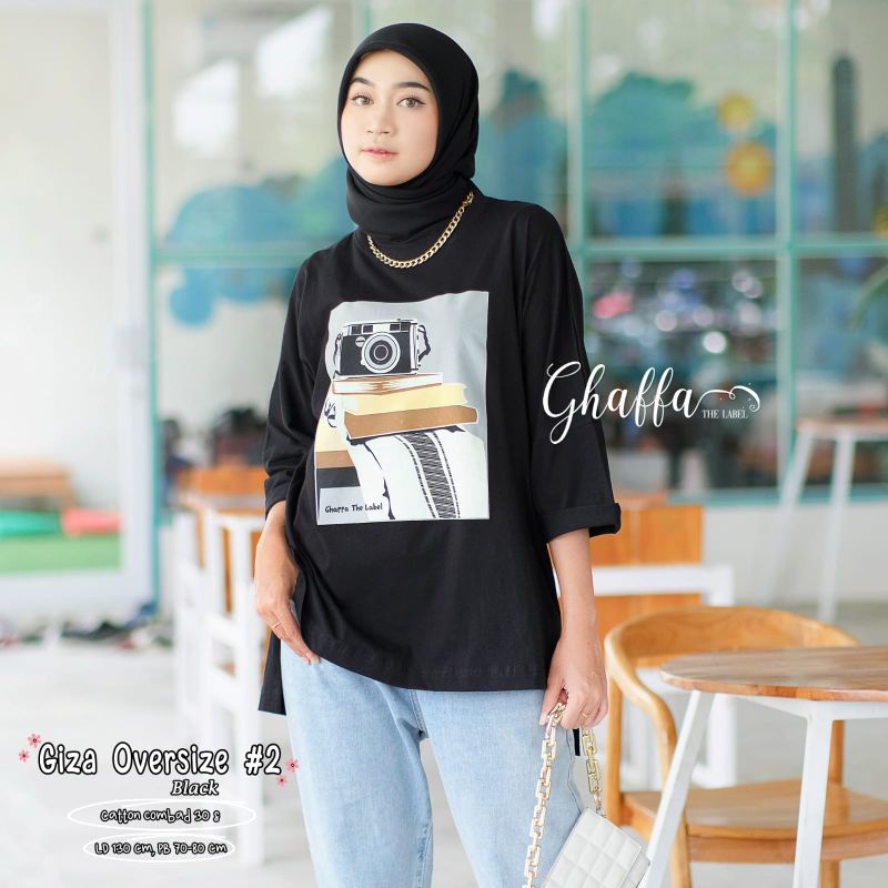 GIZA OVERSIZE #2 BY GHAFFA THE LABEL / KAOS OVERSIZE WANITA MUSLIMAH / LD Jumbo katun combed 30s adem