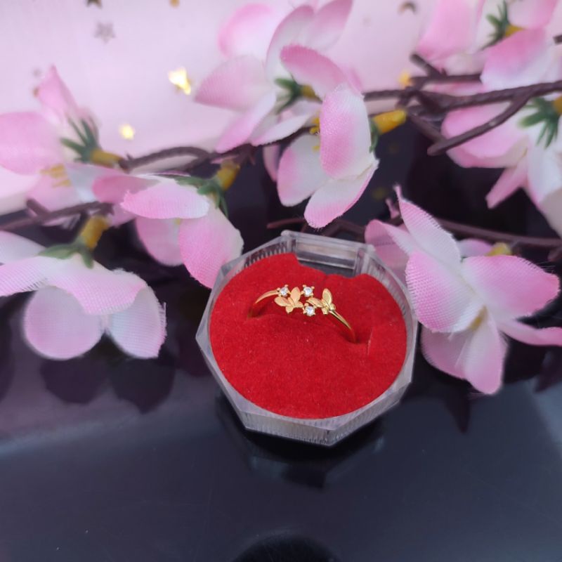 Cincin emas wanita 24k platinum xuping anti karat