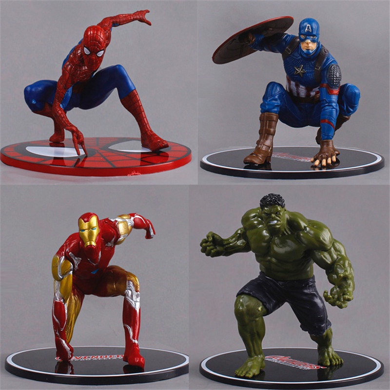 Mainan Action Figure Model The Avengers Spiderman Infinity War Bahan PVC Dapat Digerakkan Untuk Anak