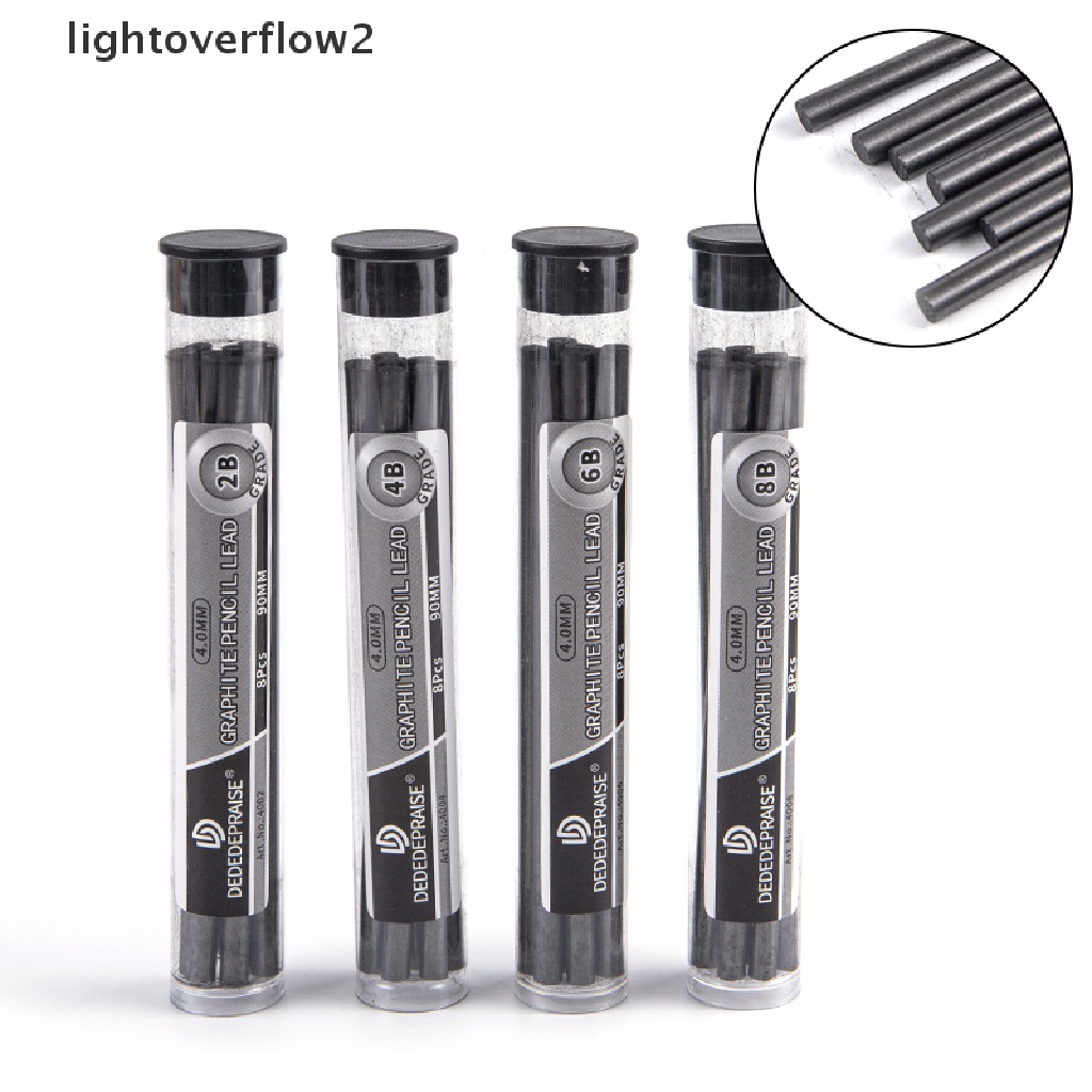 Lightoverflow2 8Pcs / set Pensil Mekanik Otomatis 4.0mm 2B / 4B / 6B / 8B Untuk Pengerjaan Kayu