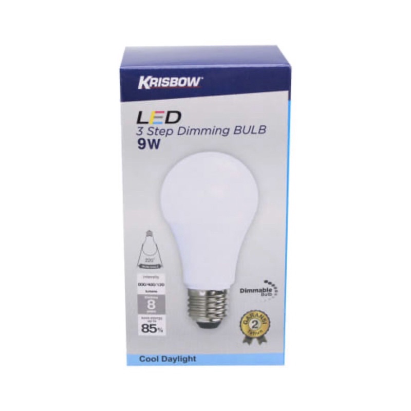 KRISBOW BOHLAM LAMPU LED DIMMABLE 3 STEP 9, 11WATT/ACE KRISBOW BULB LED 3 STEP DIMM 9W/ACE BOHLAM LED DIMMER