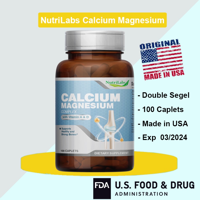 Calcium Magnesium with Vitamin A &amp; D NutriLabs 100 Tablet Not Puritan's Pride NOW Kirkland