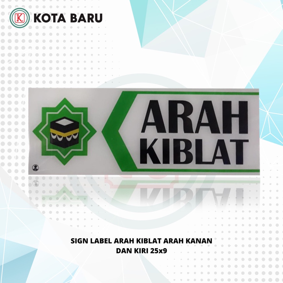 

Sign label akrilik Arah kiblat