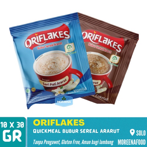 

Oriflakes Quickmeal Bubur Sereal Ararut Siap Saji 300 gram (10 sachet @30 gram)