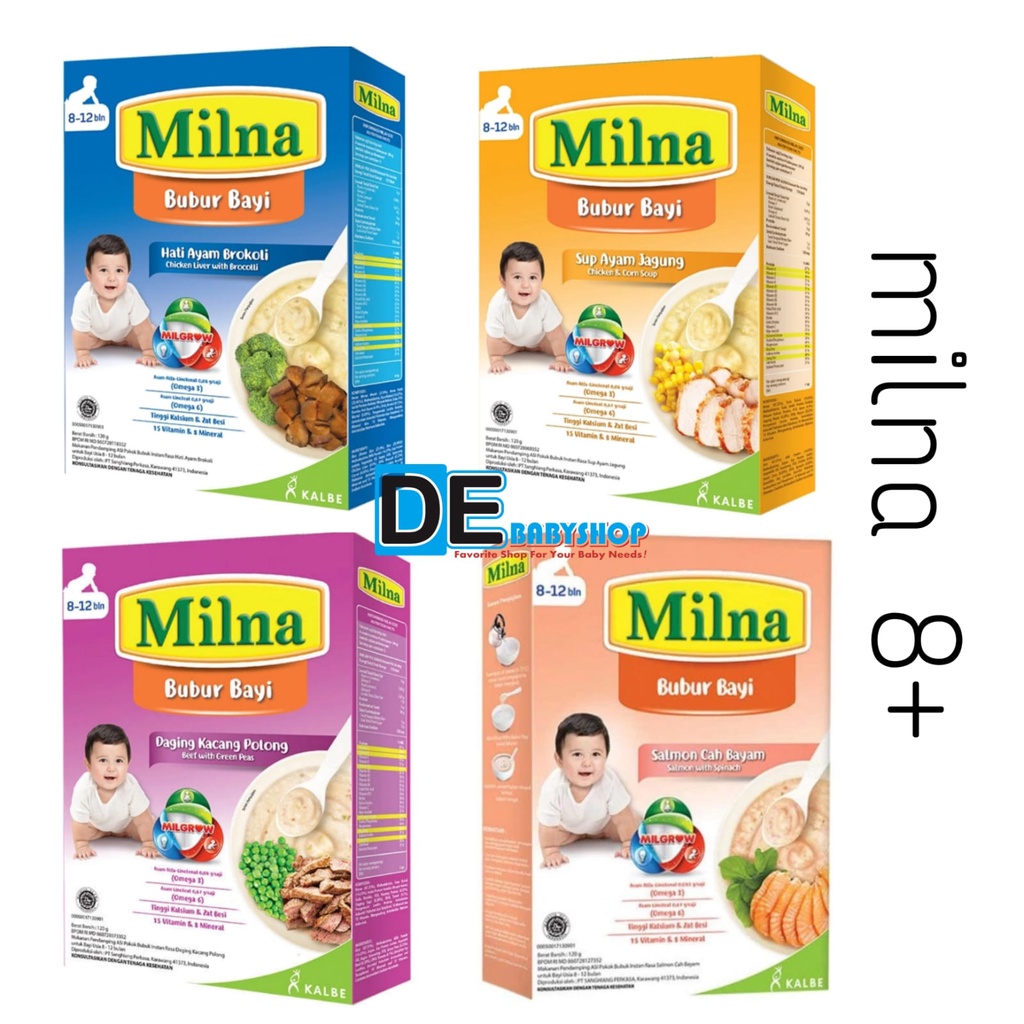 MILNA BOX GOODMIL/ MILNA BUBUR BAYI REGULER BOX 6+/ MILNA BUBUR BAYI BOX 8+ 120gr