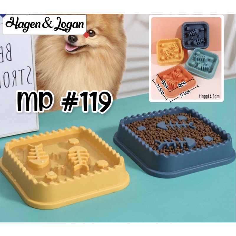 Hagen &amp; Logan MP #119 Pet Bowl Anti Choke / Slow Feeder Bowl / Tempat Makan Anabul