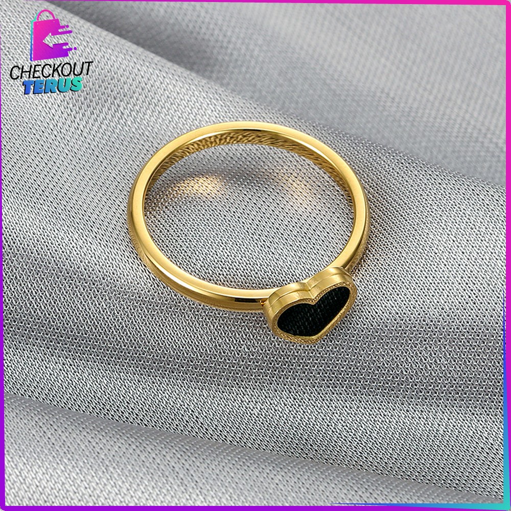 CT K131 Cincin Fashion Wanita Ala Korea Cincin Dewasa Motif Simple Anti Karat Bahan Titanium Steel Motif Bunga