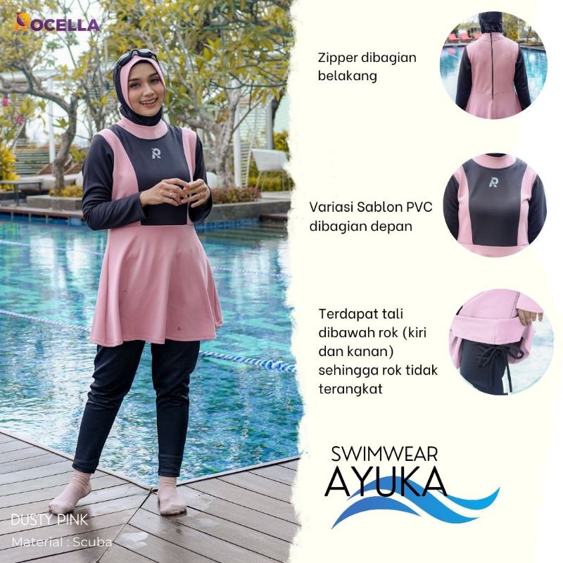 BAJU RENANG MUSLIMAH AYUKA BY ROCELA