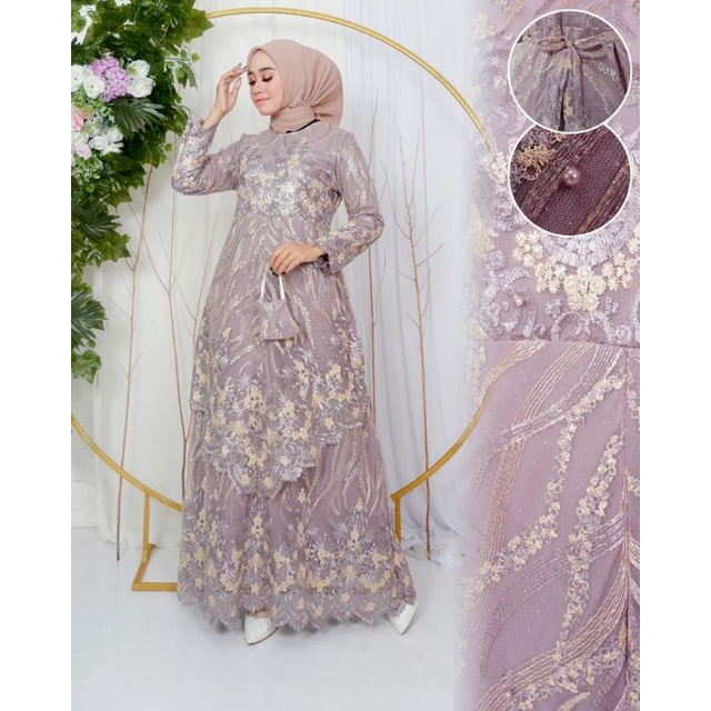 Realpict gamis tulle runcing//gamis pesta kondangan//gamis kondangan terbaru//gamis murah//gamis brokat//gamis seragam pesta//gamis modern