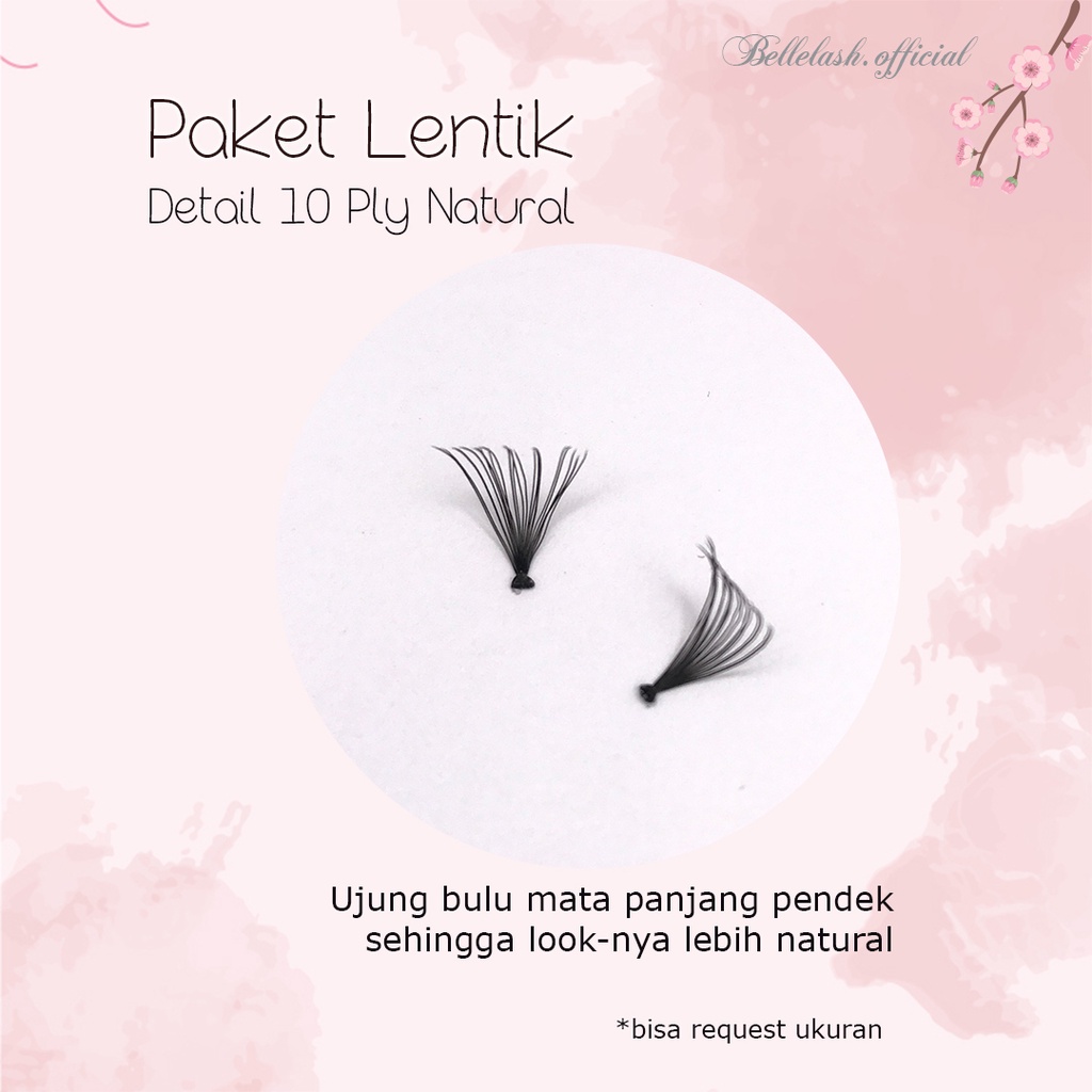 Paket Super Lentik Bulumata Tanam Eyelash Extension 10ply Flare