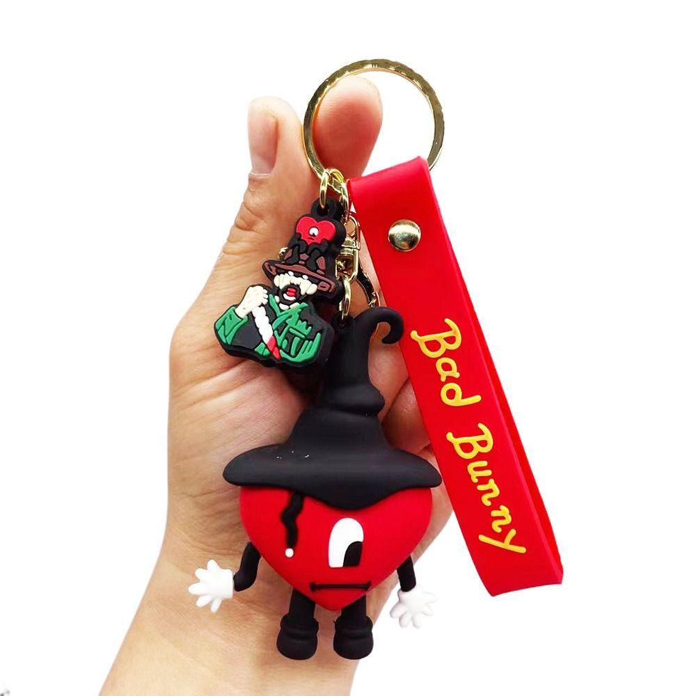 Mxbeauty Bad Bunny Keychain Untuk Wanita Untuk Pria Kawaii Gantungan Kunci Hadiah Gantungan Kunci Mobil Resin Hadiah Kunci Gesper Key Lanyard