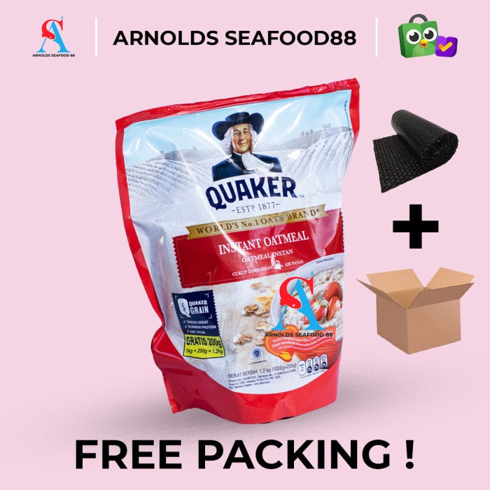 

Quaker Instant Oatmeal 1200 gr / Oat Meal Instant 1,2kg