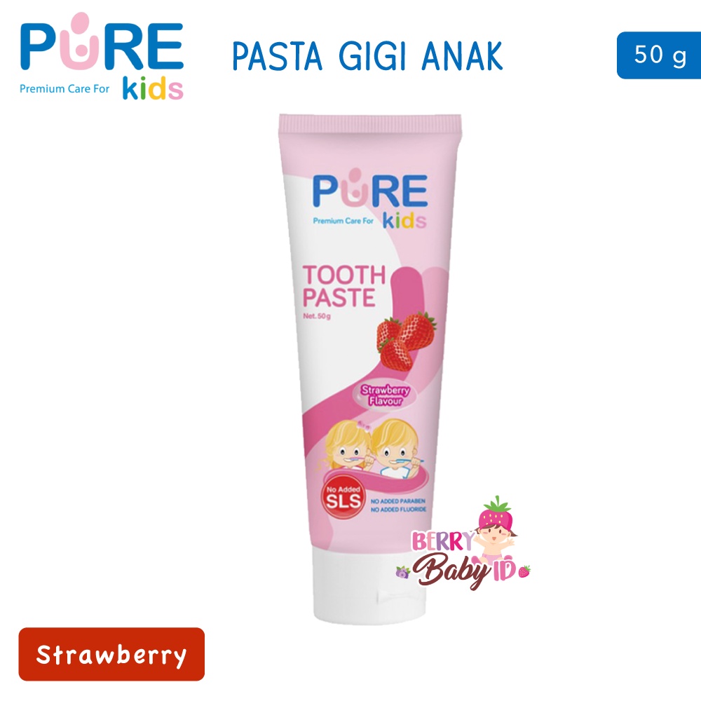 PureBB Baby Kids Toothpaste Pasta Gigi Bayi Anak 50 g Banana Strawberry Orange Pure Baby Pure BB Berry Mart