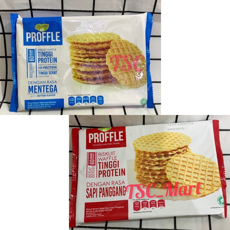 

Proffle Mentega 60gr / Biskuit Waffle Crackers Tinggi Protein / Waffle Butter / Wafer / Proffle / Mentega / sapi Panggang / bbq