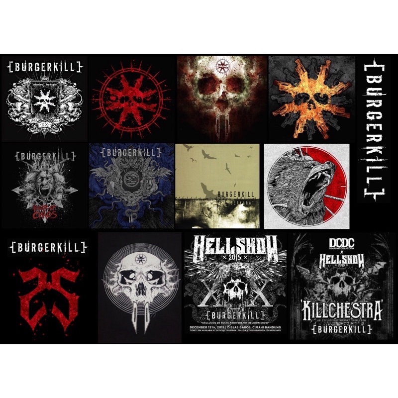 sticker pack burgerkill satu set A4 band metal indo aesthetic stiker gitar laptop tumblr dll