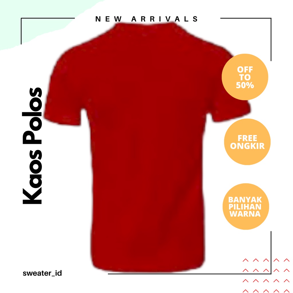 Kaos Polos Pria Wanita Lengan Pendek Cotton Combed 30s