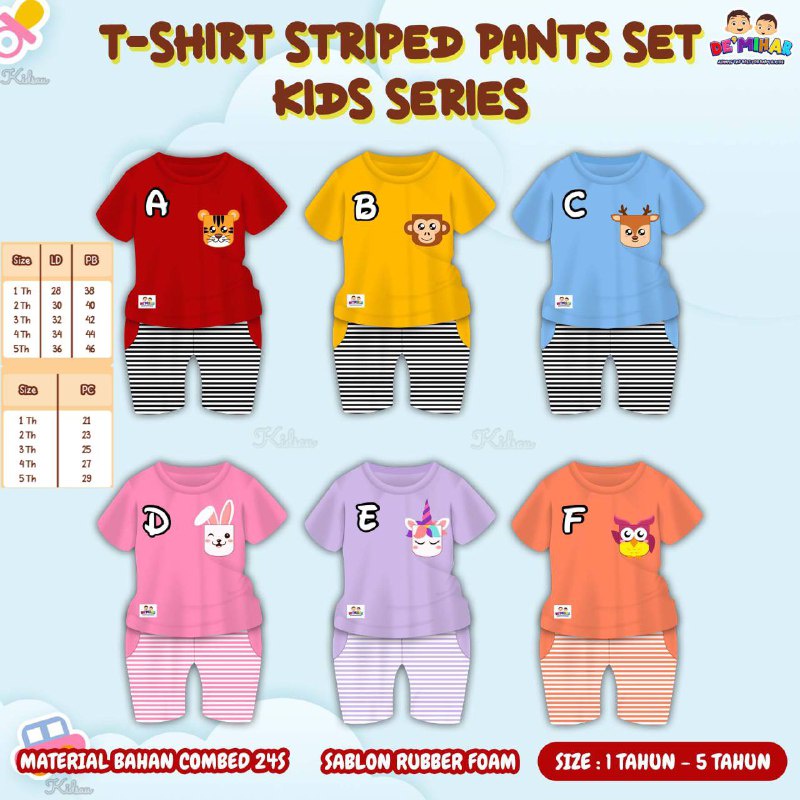 T-SHIRT STRIPED PANTS SET KIDS SERIES by DE’MIHAR