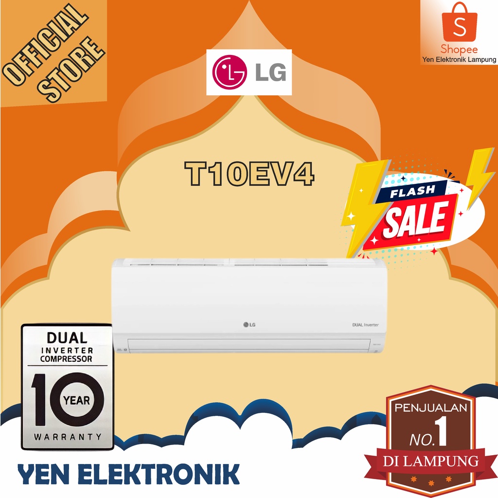 AC LG 10EV4 1PK LG Low Watt Dual Cool Inverter Garansi Resmi LG 10 Tahun