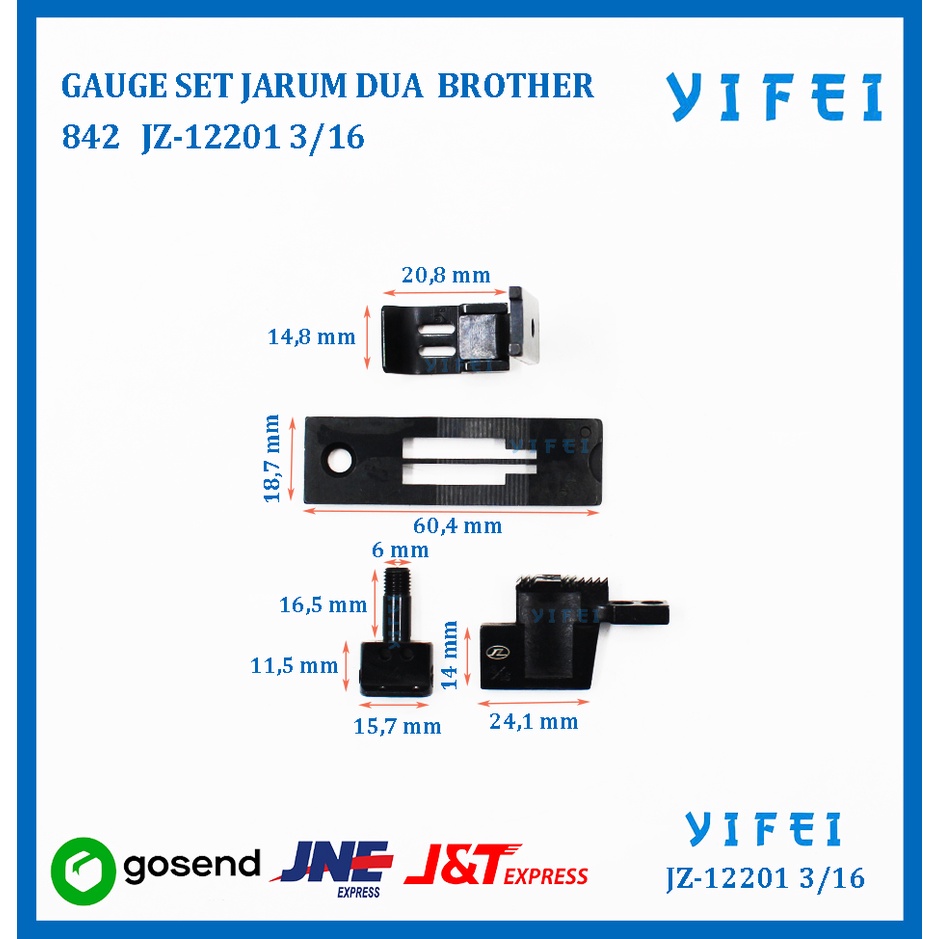 GAUGE SET JARUM DUA BROTHER 842 YIFEI-12201 3/16&quot;